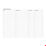 Customer Contact List Template: Organize and Manage Contacts example document template