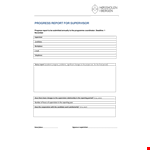 Progress Report For Supervisor example document template