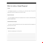 Get Funded for Your Project with Our Grant Proposal Template example document template