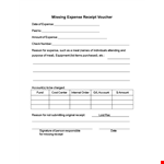 Missing Expense Receipt example document template