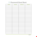Secure Your Online Accounts with our Password List Template example document template