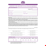 Equipment Assignment Agreement Template example document template