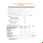 Degree Progress Report example document template