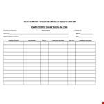 Employee Sign In Sheet Template: Track Employees and Signatures example document template