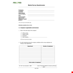 Sample Market Survey Questionnaire example document template