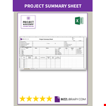 Project Summary Sheet example document template