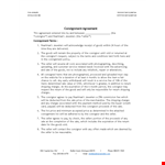 Consignment Agreement Template example document template
