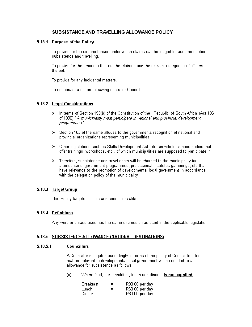 Travel Allowance Policy Template Fyyxulnq Travel Allowance Policy Template Fyyxulnq