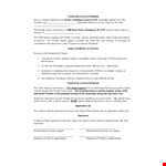 Service Rendered Contract Template example document template