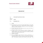 Final Notice Letter example document template