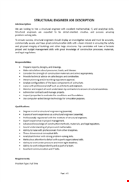 Structural Engineer Job Description