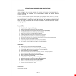 Structural Engineer Job Description example document template