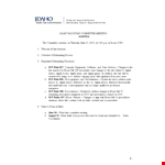 Sales Committee Meeting Agenda example document template