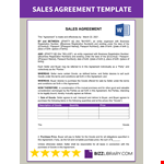 Sales Agreement example document template