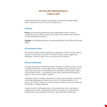 Executive Meeting Report - Efficiently Track and Analyze Executives' Progress example document template