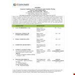 Corporate Meeting Agenda Format example document template 