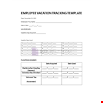 Employee Vacation Tracker example document template