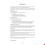 Privacy Policy example document template