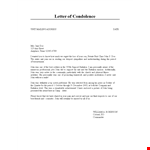 Condolence Letter & Support through Difficult Period example document template