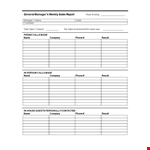 Manager Weekly Sales Report example document template