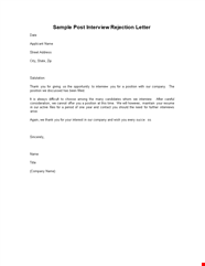 Interview Rejection Letter Template
