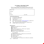 New Employee Onboarding Checklist - Streamlining Office Access and Providing Resources example document template