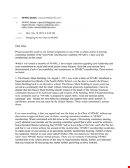 Resignation Letter Formal Email Template Membership Committee NPARC
