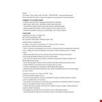 Entry Level Sports Marketing Resume example document template