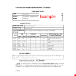 Noise Log Sheet for Effective Monitoring and Analysis example document template