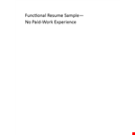 Sample Construction Resume: Functional Work Experience, Assisted with Experience example document template