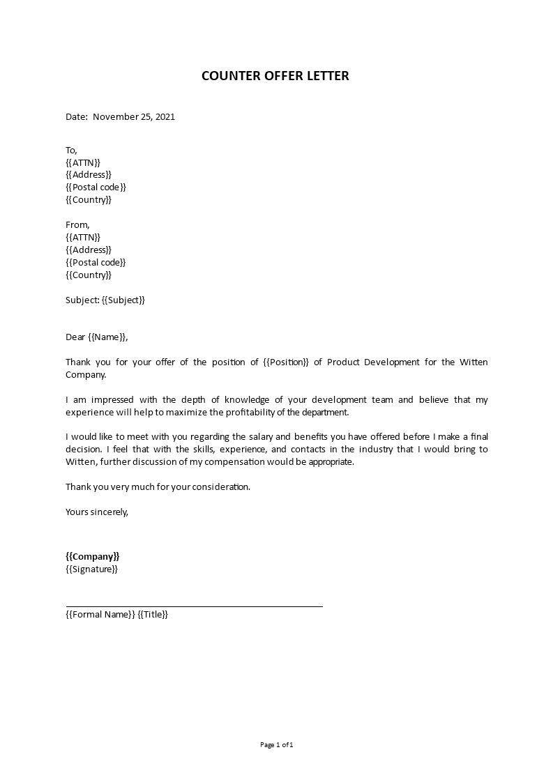 counter offer letter template