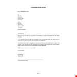 Counter Offer Letter example document template