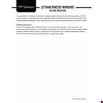 Letter Practice Worksheet example document template