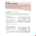 Sample Text Citation MLA Template - Author & Available Numbers example document template