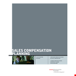 Sales Compensation Plan Template - Blueprint for Effective Sales Planning & Compensation example document template
