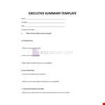 Executive Summary example document template