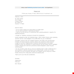 Marketing Job Application Letter With No Experience example document template