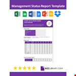 Management Status Report example document template 