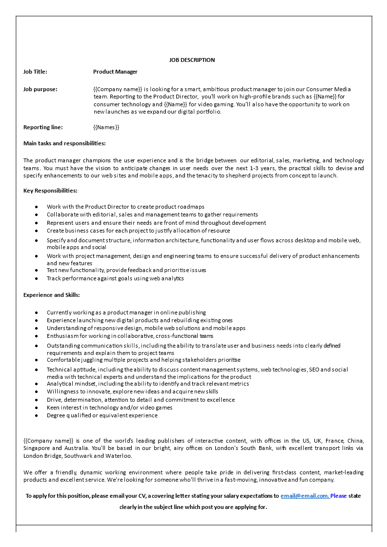 it manager job description