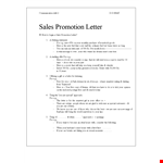 Insurance Sales Promotion Letter example document template 