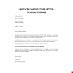 Landscape Artist cover letter example document template