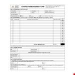 Expense Reimbursement Form Template | Streamline Account Reimbursement example document template