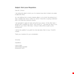 Requesting Sick Leave: How to Write an Effective Sick Leave Email example document template