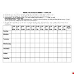Weekly Schedule Planner Template example document template