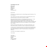 General Manager example document template