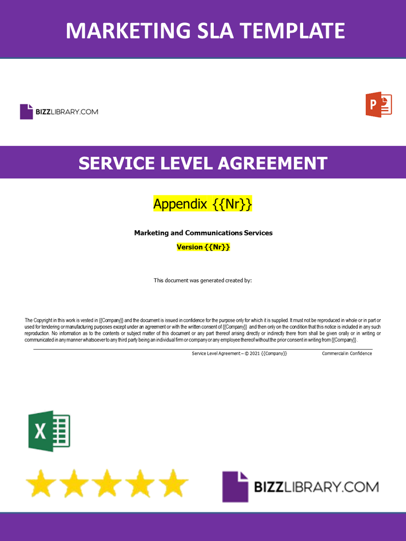 marketing service level agreement template