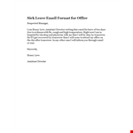 Apply for Sick Leave via Email - Office Leave Request for Tomorrow example document template
