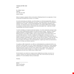 Company Job Offer Letter Example example document template 