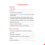 Travel Packing List Template - What You Need to Pack for Your Cruise: Shoes, Tickets, and More example document template 