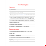 Travel Packing List Template - What You Need to Pack for Your Cruise: Shoes, Tickets, and More example document template